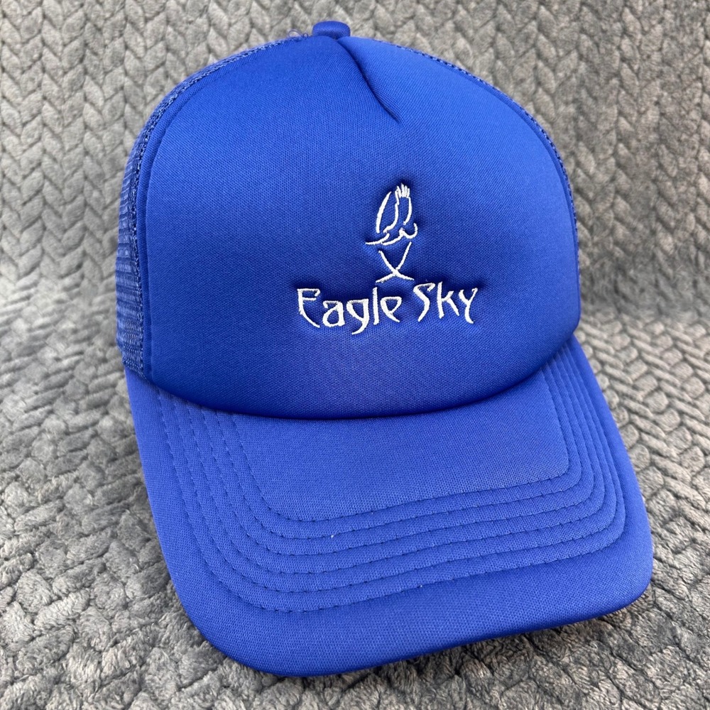 Eagle Sky Logo Unisex Blue Eagle Sky‎ Trucker Hat Mesh Snapback 59cm